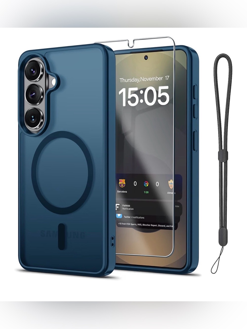 📱Samsung Magnetic Slim Case for Galaxy S26 Ultra/S25 Ultra-Navy Blue + screen P